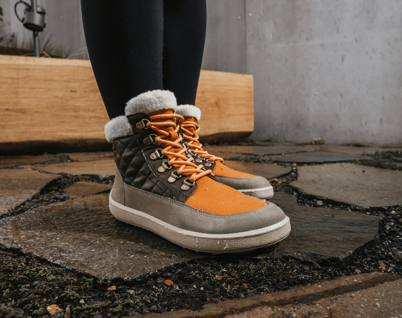 Olivia - Taupe, Dark Brown & Orange